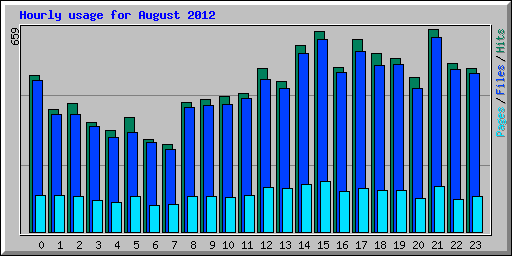 Hourly usage for August 2012