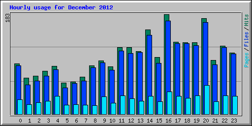 Hourly usage for December 2012